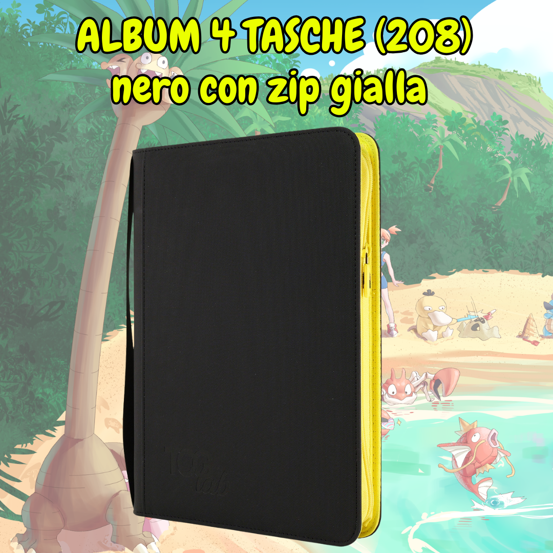 Album raccoglitore per Carte a 4 Tasche con Zip gialla (208)