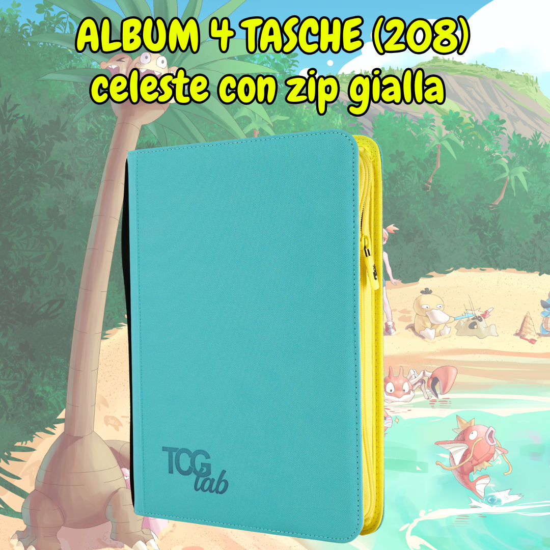 Album raccoglitore per Carte a 4 Tasche con Zip gialla  (208)